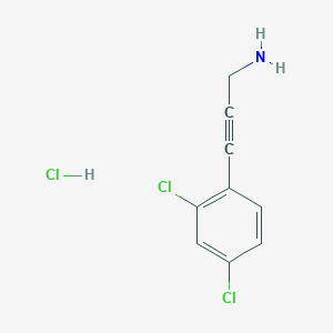 molecular formula C9H8Cl3N B7944510 3-(2,4-Dichlorophenyl)prop-2-yn-1-amine;hydrochloride 