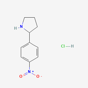 molecular formula C10H13ClN2O2 B7944519 2-(4-Nitrophenyl)pyrrolidine;hydrochloride 