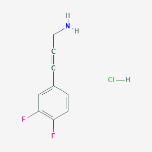 molecular formula C9H8ClF2N B7944522 3-(3,4-Difluorophenyl)prop-2-yn-1-amine;hydrochloride 