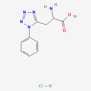 2-Amino-3-(1-phenyltetrazol-5-yl)propanoic acid;hydrochloride