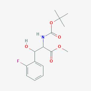 molecular formula C15H20FNO5 B7944554 Methyl 3-(2-fluorophenyl)-3-hydroxy-2-[(2-methylpropan-2-yl)oxycarbonylamino]propanoate 