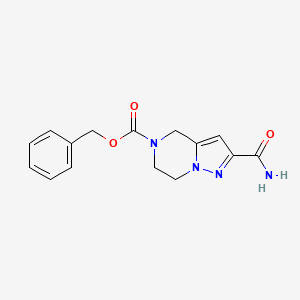molecular formula C15H16N4O3 B7944564 benzyl 2-carbamoyl-6,7-dihydro-4H-pyrazolo[1,5-a]pyrazine-5-carboxylate 
