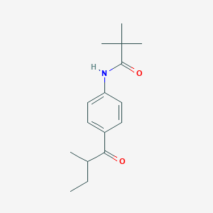 molecular formula C16H23NO2 B7944569 2,2-dimethyl-N-[4-(2-methylbutanoyl)phenyl]propanamide 
