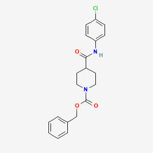 molecular formula C20H21ClN2O3 B7944657 Benzyl 4-[(4-chlorophenyl)carbamoyl]piperidine-1-carboxylate 