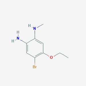 molecular formula C9H13BrN2O B7944720 4-Bromo-5-ethoxy-1-N-methylbenzene-1,2-diamine 