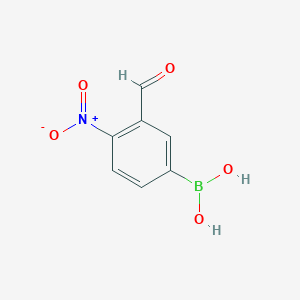 molecular formula C7H6BNO5 B7944726 3-Formyl-4-nitrophenylboronic acid 