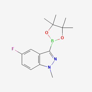 molecular formula C14H18BFN2O2 B7944747 5-Fluoro-1-methyl-3-(4,4,5,5-tetramethyl-1,3,2-dioxaborolan-2-YL)-indazole 