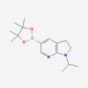 molecular formula C16H25BN2O2 B7944748 1-Isopropyl-5-(4,4,5,5-tetramethyl-1,3,2-dioxaborolan-2-YL)-2,3-dihydro-pyrrolo[2,3-B]pyridine 
