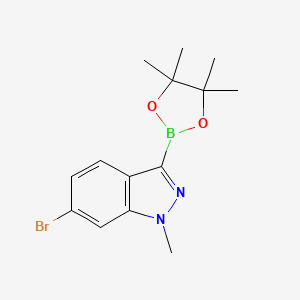 molecular formula C14H18BBrN2O2 B7944763 6-Bromo-1-methyl-3-(4,4,5,5-tetramethyl-1,3,2-dioxaborolan-2-YL)-indazole 