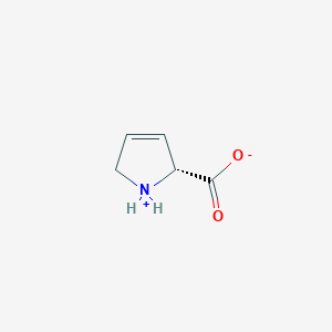 molecular formula C5H7NO2 B7944837 (2R)-2,5-dihydro-1H-pyrrol-1-ium-2-carboxylate 