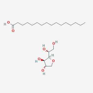 molecular formula C22H44O7 B7944891 (2R,3R,4S)-2-[(1R)-1,2-dihydroxyethyl]oxolane-3,4-diol;hexadecanoic acid 