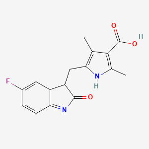 molecular formula C16H15FN2O3 B7945006 5-[(5-fluoro-2-oxo-3,3a-dihydroindol-3-yl)methyl]-2,4-dimethyl-1H-pyrrole-3-carboxylic acid 