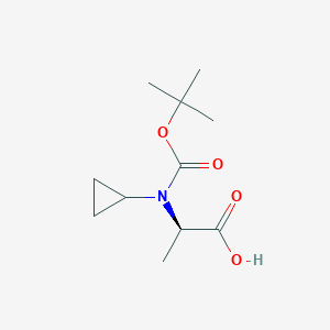 molecular formula C11H19NO4 B7945047 (R)-2-((tert-Butoxycarbonyl)(cyclopropyl)amino)propanoic acid 