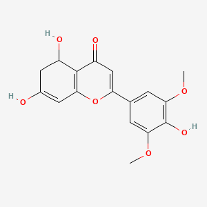 molecular formula C17H16O7 B7945078 5,7-Dihydroxy-2-(4-hydroxy-3,5-dimethoxyphenyl)-5,6-dihydro-4H-chromen-4-one 