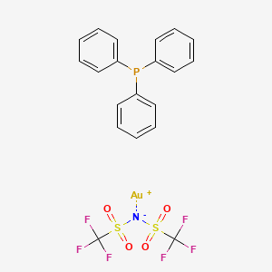 molecular formula C20H15AuF6NO4PS2 B7945102 N-aurio-1,1,1-trifluoro-N-trifluoromethanesulfonylmethanesulfonamide; triphenylphosphane 