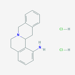 molecular formula C17H20Cl2N2 B7945152 6,8,13,13a-tetrahydro-5H-isoquinolino[2,1-b]isoquinolin-1-amine;dihydrochloride 