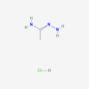 molecular formula C2H8ClN3 B7945175 Acetimidohydrazide hydrochloride 