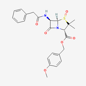molecular formula C24H26N2O6S B7945201 (4-methoxyphenyl)methyl (2S,4S,5R,6R)-3,3-dimethyl-4,7-dioxo-6-[(2-phenylacetyl)amino]-4lambda4-thia-1-azabicyclo[3.2.0]heptane-2-carboxylate 
