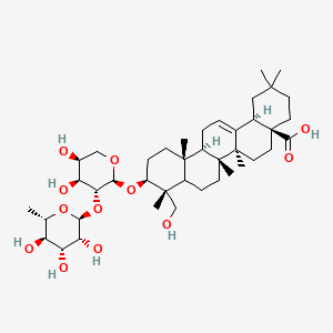 molecular formula C41H66O12 B7945372 (4aS,6aR,6aS,6bR,9R,10S,12aR,14bR)-10-[(2S,3R,4S,5S)-4,5-dihydroxy-3-[(2S,3R,4R,5R,6S)-3,4,5-trihydroxy-6-methyloxan-2-yl]oxyoxan-2-yl]oxy-9-(hydroxymethyl)-2,2,6a,6b,9,12a-hexamethyl-1,3,4,5,6,6a,7,8,8a,10,11,12,13,14b-tetradecahydropicene-4a-carboxylic acid 