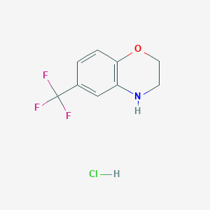 molecular formula C9H9ClF3NO B7945394 6-(Trifluoromethyl)-3,4-dihydro-2H-benzo[b][1,4]oxazine hydrochloride 