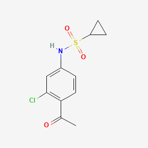 molecular formula C11H12ClNO3S B7945424 N-(4-acetyl-3-chlorophenyl)cyclopropanesulfonamide 