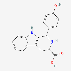 molecular formula C18H16N2O3 B7945460 (3S)-1-(4-hydroxyphenyl)-2,3,4,9-tetrahydro-1H-pyrido[3,4-b]indole-3-carboxylic acid 