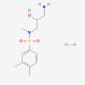 molecular formula C12H21ClN2O3S B7945486 N-(3-amino-2-hydroxypropyl)-N,3,4-trimethylbenzene-1-sulfonamide hydrochloride 
