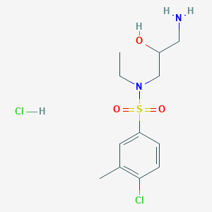molecular formula C12H20Cl2N2O3S B7945499 3-amino-S-(4-chloro-3-methylphenyl)-N-ethyl-2-hydroxypropane-1-sulfonamido hydrochloride 