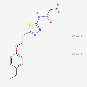 2-amino-N-[5-[2-(4-ethylphenoxy)ethyl]-1,3,4-thiadiazol-2-yl]acetamide;dihydrochloride