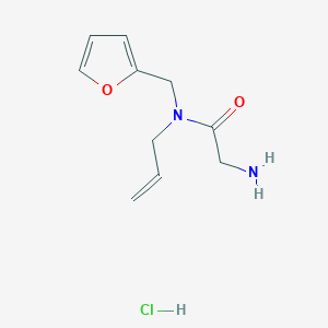 molecular formula C10H15ClN2O2 B7945539 2-amino-N-(furan-2-ylmethyl)-N-(prop-2-en-1-yl)acetamide hydrochloride 