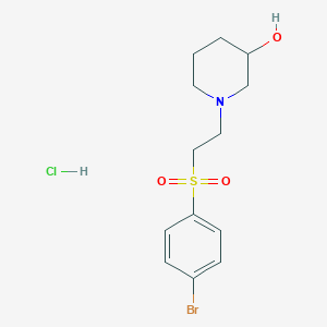 molecular formula C13H19BrClNO3S B7945603 1-[2-(4-Bromobenzenesulfonyl)ethyl]piperidin-3-OL hydrochloride 