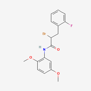 molecular formula C17H17BrFNO3 B7945617 2-bromo-N-(2,5-dimethoxyphenyl)-3-(2-fluorophenyl)propanamide 