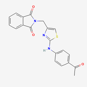 molecular formula C20H15N3O3S B7945634 2-[[2-(4-Acetylanilino)-1,3-thiazol-4-yl]methyl]isoindole-1,3-dione 