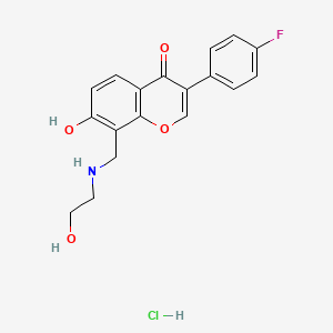 3-(4-Fluorophenyl)-7-hydroxy-8-[(2-hydroxyethylamino)methyl]chromen-4-one;hydrochloride