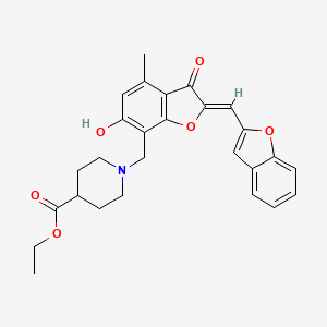 ethyl 1-[[(2Z)-2-(1-benzofuran-2-ylmethylidene)-6-hydroxy-4-methyl-3-oxo-1-benzofuran-7-yl]methyl]piperidine-4-carboxylate