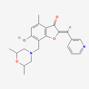 (2Z)-7-[(2,6-dimethylmorpholin-4-yl)methyl]-6-hydroxy-4-methyl-2-(pyridin-3-ylmethylidene)-1-benzofuran-3-one