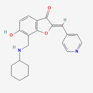 (2Z)-7-[(cyclohexylamino)methyl]-6-hydroxy-2-(pyridin-4-ylmethylidene)-1-benzofuran-3-one