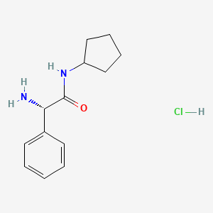 (2S)-2-amino-N-cyclopentyl-2-phenylacetamide hydrochloride