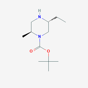 molecular formula C12H24N2O2 B7945809 (2S,5R)-tert-Butyl 5-ethyl-2-methylpiperazine-1-carboxylate 