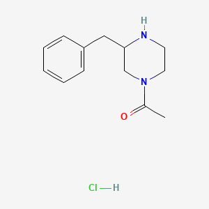 molecular formula C13H19ClN2O B7945841 1-(3-Benzylpiperazin-1-yl)ethan-1-one hydrochloride 