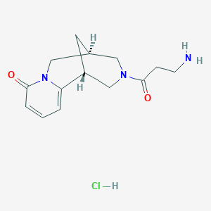 molecular formula C14H20ClN3O2 B7945847 (1R,5S)-3-(3-aminopropanoyl)-3,4,5,6-tetrahydro-1H-1,5-methanopyrido[1,2-a][1,5]diazocin-8(2H)-one hydrochloride 