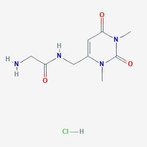 molecular formula C9H15ClN4O3 B7945853 2-amino-N-[(1,3-dimethyl-2,6-dioxopyrimidin-4-yl)methyl]acetamide;hydrochloride 