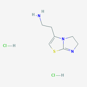 molecular formula C7H13Cl2N3S B7945854 2-{5H,6H-imidazo[2,1-b][1,3]thiazol-3-yl}ethan-1-amine dihydrochloride 