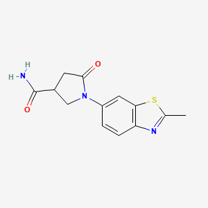 molecular formula C13H13N3O2S B7945874 1-(2-Methyl-1,3-benzothiazol-6-yl)-5-oxopyrrolidine-3-carboxamide 