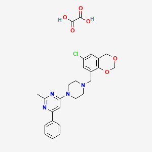 4-[4-[(6-chloro-4H-1,3-benzodioxin-8-yl)methyl]piperazin-1-yl]-2-methyl-6-phenylpyrimidine;oxalic acid