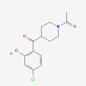 molecular formula C14H16ClNO3 B7945911 1-[4-(4-Chloro-2-hydroxybenzoyl)piperidin-1-yl]ethan-1-one 