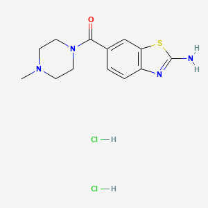molecular formula C13H18Cl2N4OS B7945927 (2-Amino-1,3-benzothiazol-6-yl)-(4-methylpiperazin-1-yl)methanone;dihydrochloride 