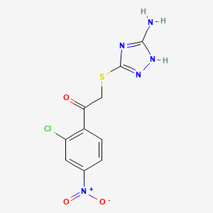 2-[(5-amino-1H-1,2,4-triazol-3-yl)sulfanyl]-1-(2-chloro-4-nitrophenyl)ethanone