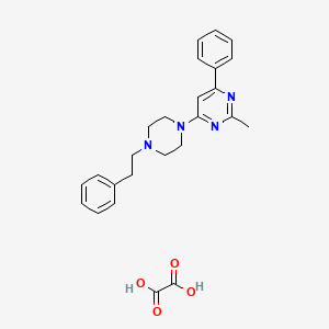 2-Methyl-4-phenyl-6-[4-(2-phenylethyl)piperazin-1-yl]pyrimidine;oxalic acid