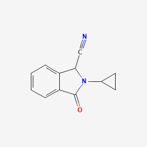 molecular formula C12H10N2O B7945975 2-cyclopropyl-3-oxo-2,3-dihydro-1H-isoindole-1-carbonitrile 